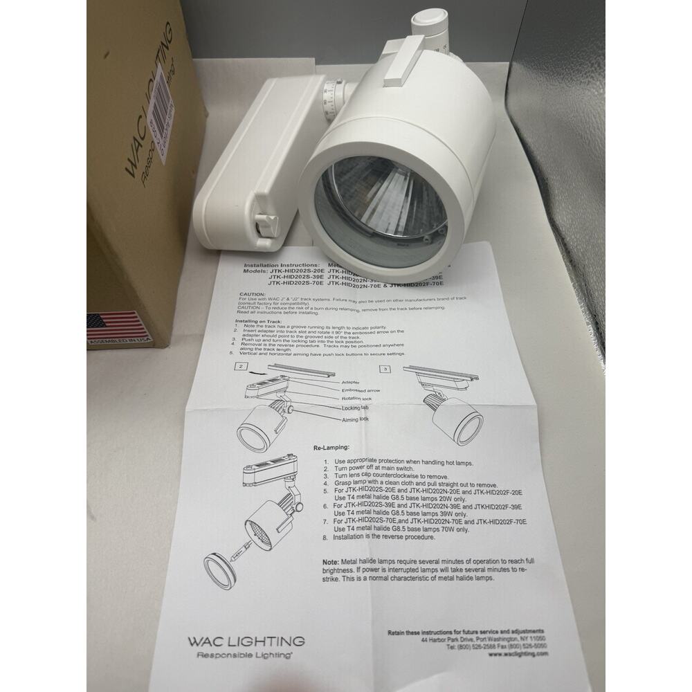 WAC Lighting HTK-HID202S-39E-WT H Series HID Track Spot *MISSING PARTS *READ....